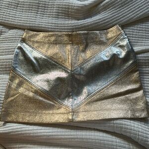 Metallic mini skirt